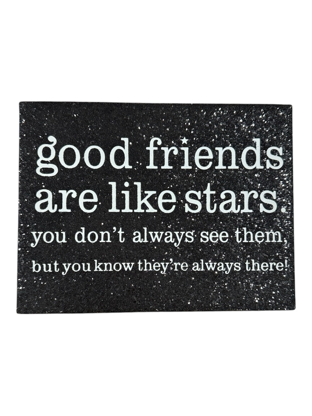 Good Friends Are Like Stars Wall Canvas — Black Glitter